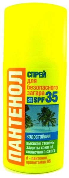 Изображение товара Сан пантенол спрей для безопасного загара spf-35 95мл Сан пантенол спрей для безопасного загара spf-35 95мл фотография