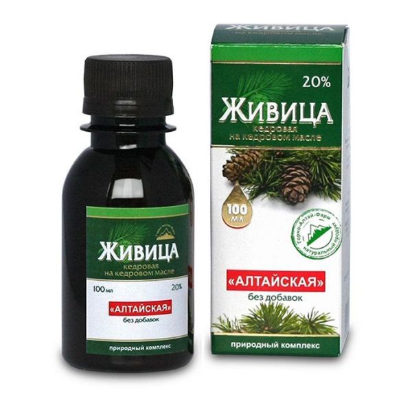 Изображение товара Живица кедровая на кедровом масле Алтайская 20% 100мл Живица кедровая на кедровом масле Алтайская 20% 100мл фотография