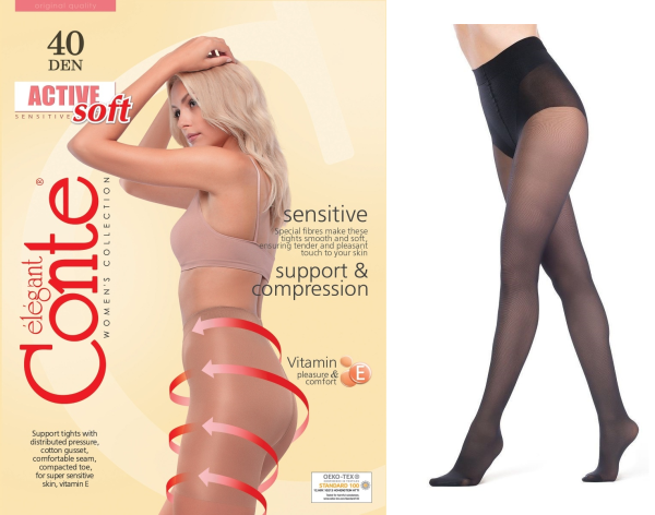 Изображение товара Колготки корректирующие Active Soft 40den черный Колготки корректирующие Active Soft 40den черный фотография